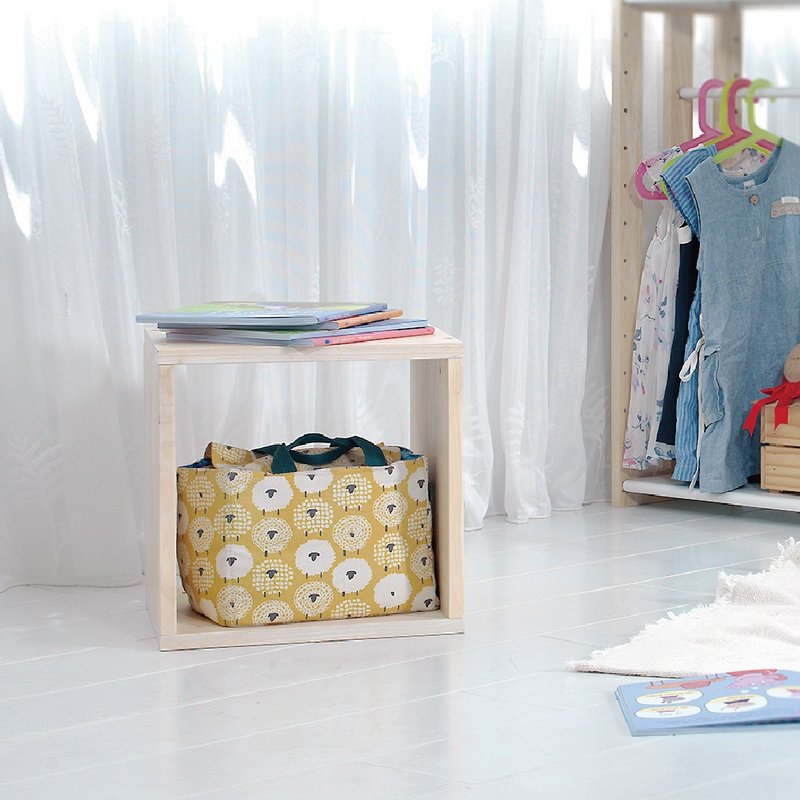 【台湾 ilovekids】方格收纳柜 - 置物架/篮子 - 木头 金色