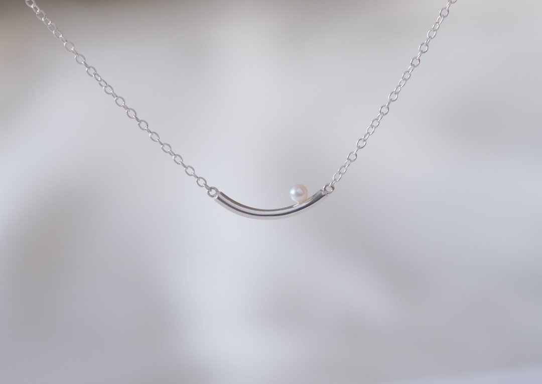 lítið perla necklace2 silver baby freshwater pearl - 项链 - 宝石 白色