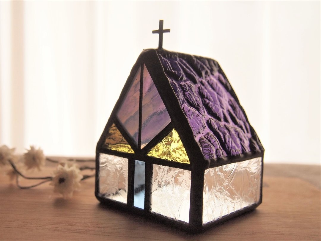 Amatista Mini Candle Holder Stained Glass - 灯具/灯饰 - 琉璃 紫色