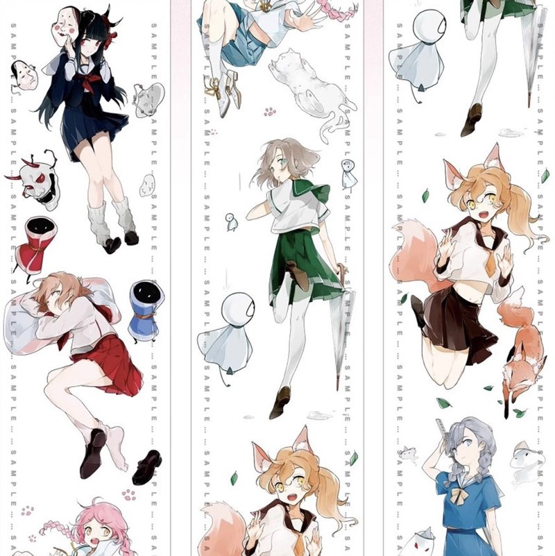 JK妖 日本の少女 PET 和紙膠帶 台灣製 10米卷 - 纸胶带 - 其他材质 多色