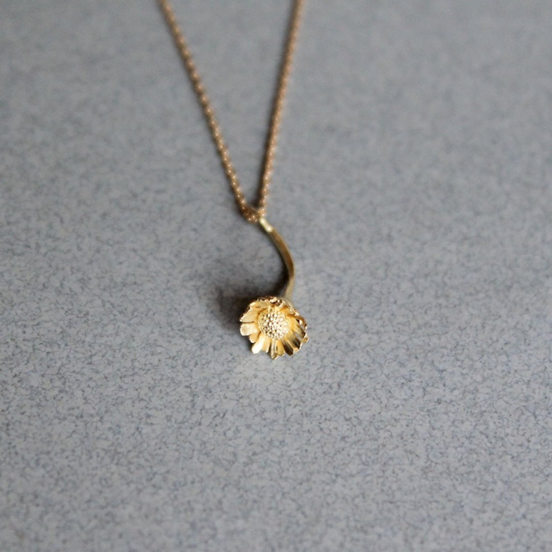-18K 金- 小白菊 小花项链 /Chrysanthemum north pole necklaces - 项链 - 贵金属 金色