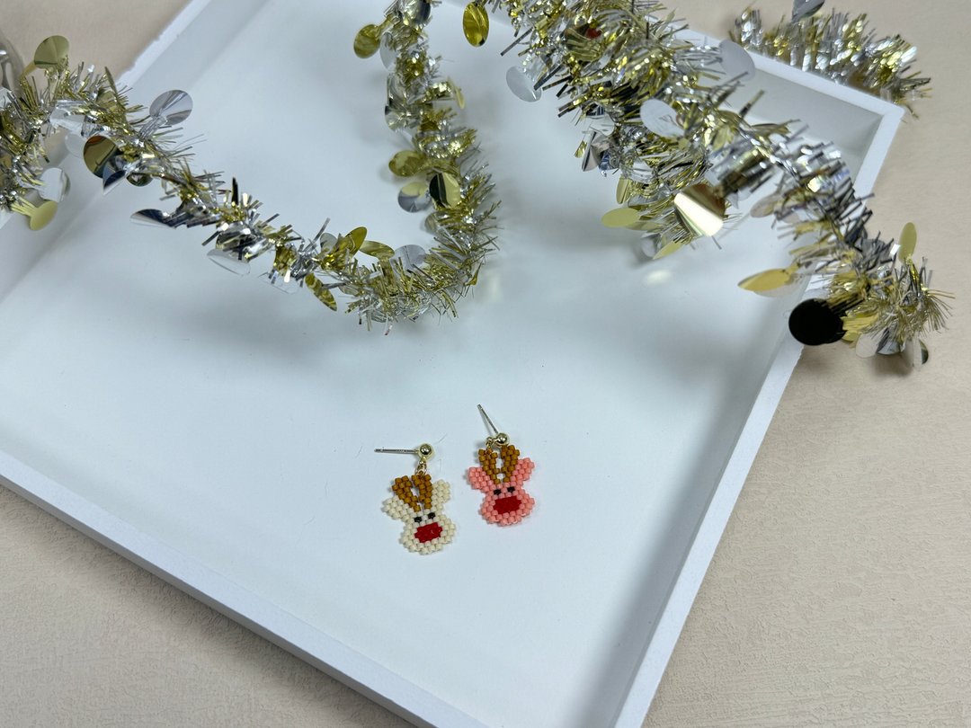 221253 圣诞节限定 串珠 耳环 - 项链 - 其他材质 咖啡色