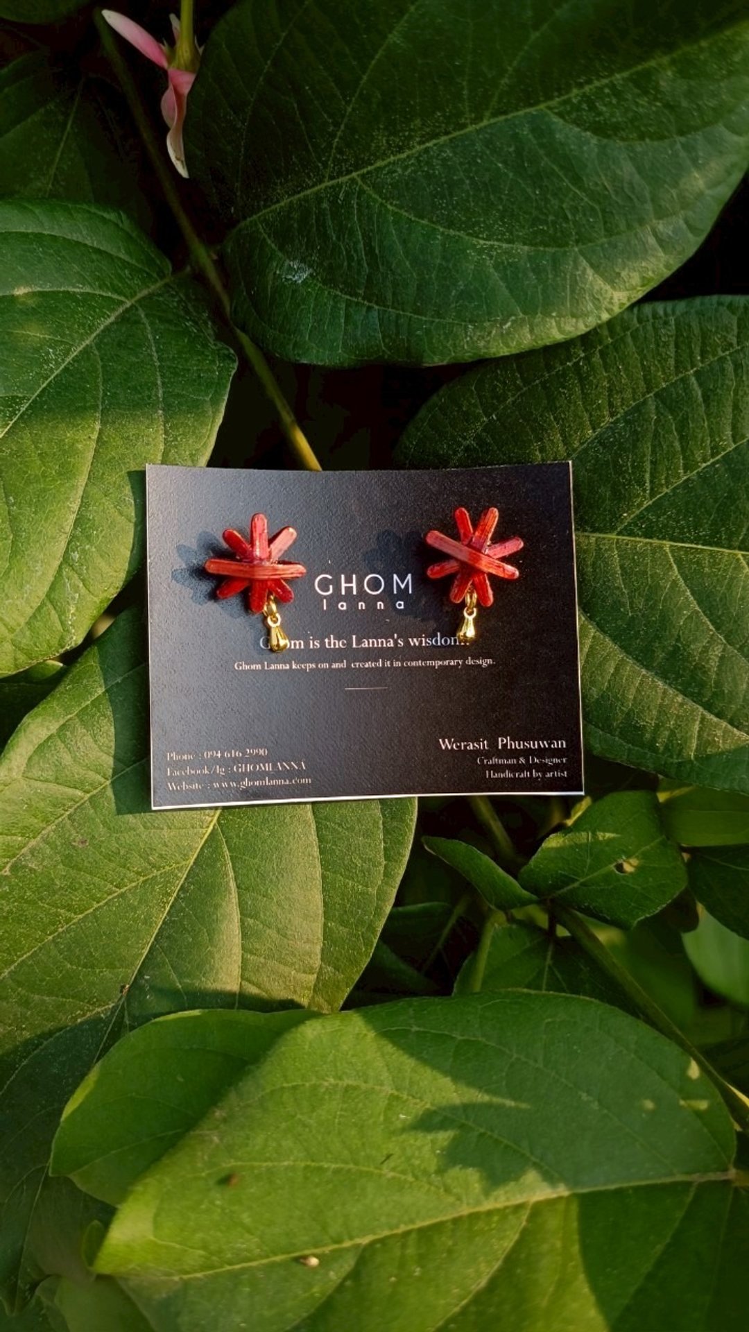 Sailom Raycwn Flowers Earrings (微风萦绕) - 耳环/耳夹 - 竹 多色