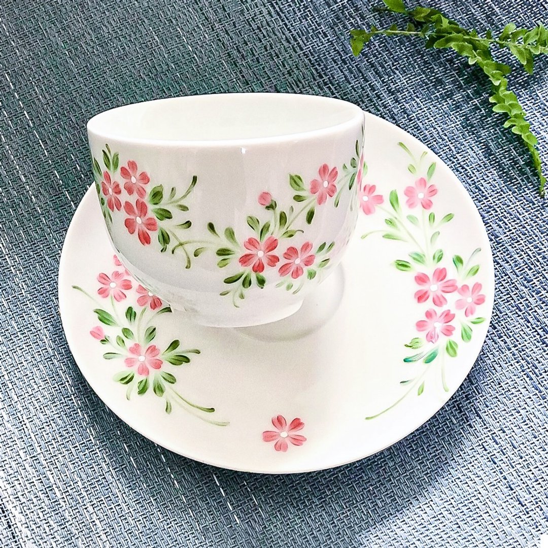 【居家美学-生活瓷画课程】迎春花开(樱花马克杯/咖啡杯套组) - 插画/绘画/写字 - 其他材质 