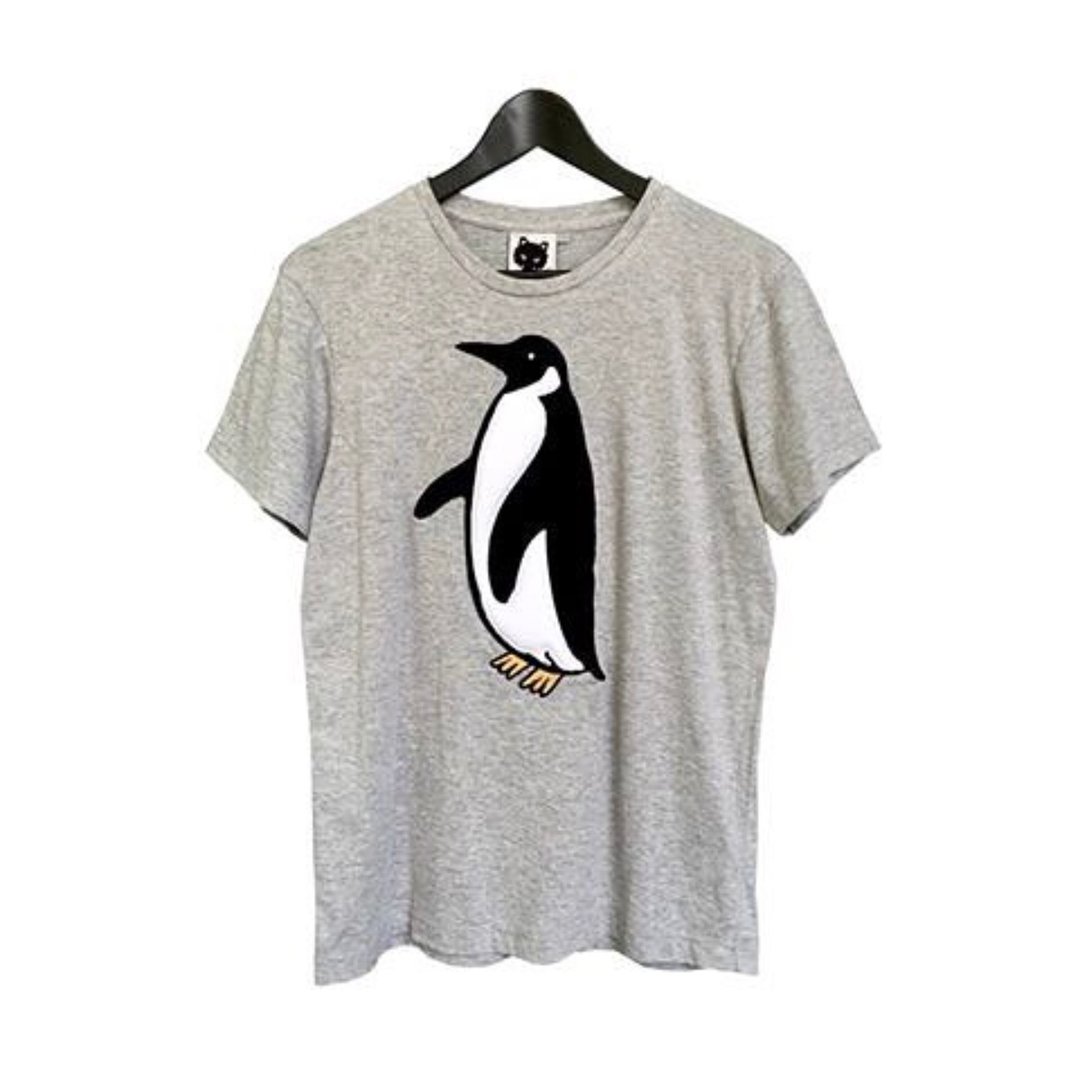 Foxpixel 3D Embroidery Tee with Penguin - 男装上衣/T 恤 - 棉 灰色
