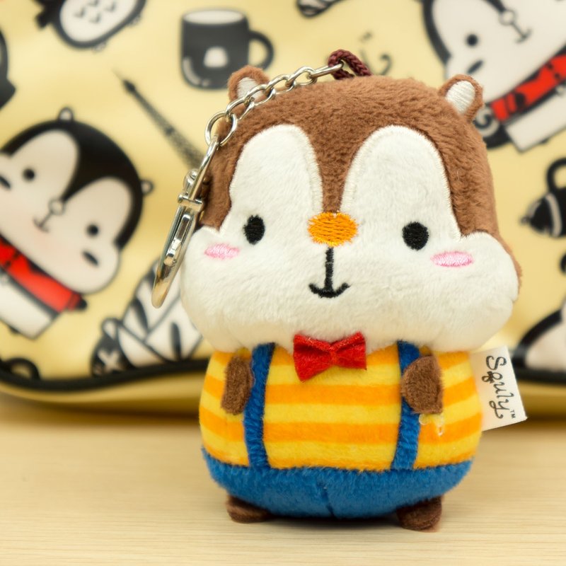 可爱小松鼠 Squly 毛公仔 毛绒 匙扣 F001SQT - 钥匙链/钥匙包 - 聚酯纤维 咖啡色