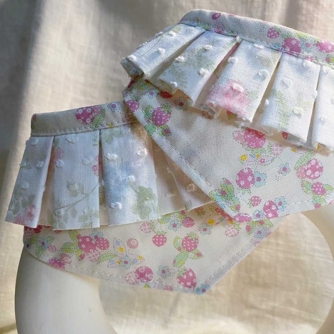 发裁手作。Facai Handmade 宠物领巾 毛孩玛格领_莓点点 - 衣/帽 - 棉 蓝色