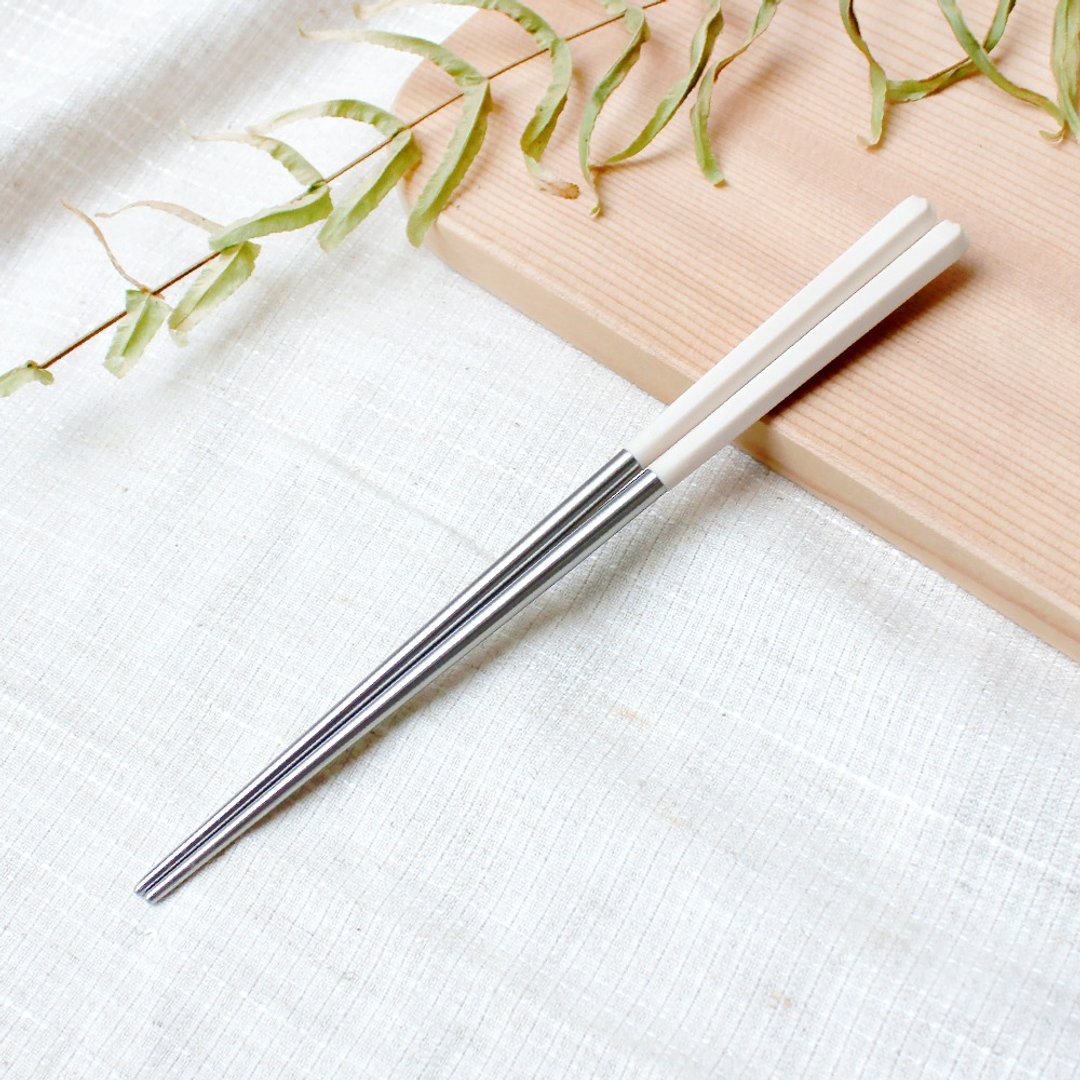 创意六角好筷23cm 净白 5双入 - 筷子/筷架 - 不锈钢 白色