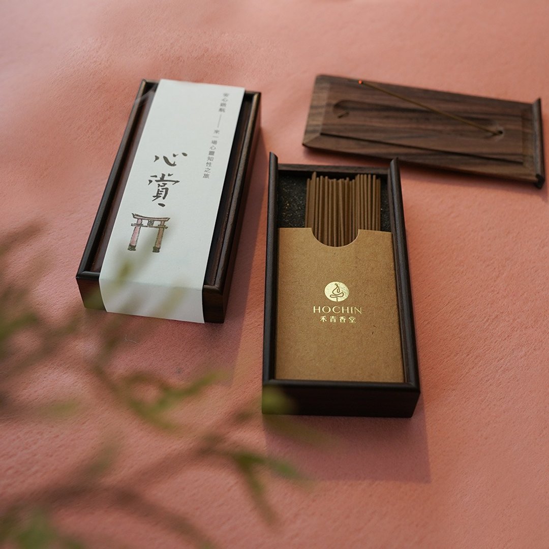 线香+线香座 旅行组【心赏】 - 香薰/精油/线香 - 木头 咖啡色