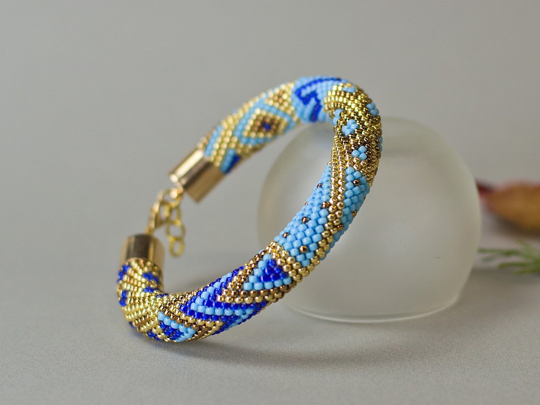 DIY KIT 手作DIY材料包 DIY Material Pack 自己的手環 材料都幫你準備好了 飾品DIY 材料包 Bead kit bracelet - 编织/刺绣/羊毛毡/裁缝 - 玻璃 蓝色