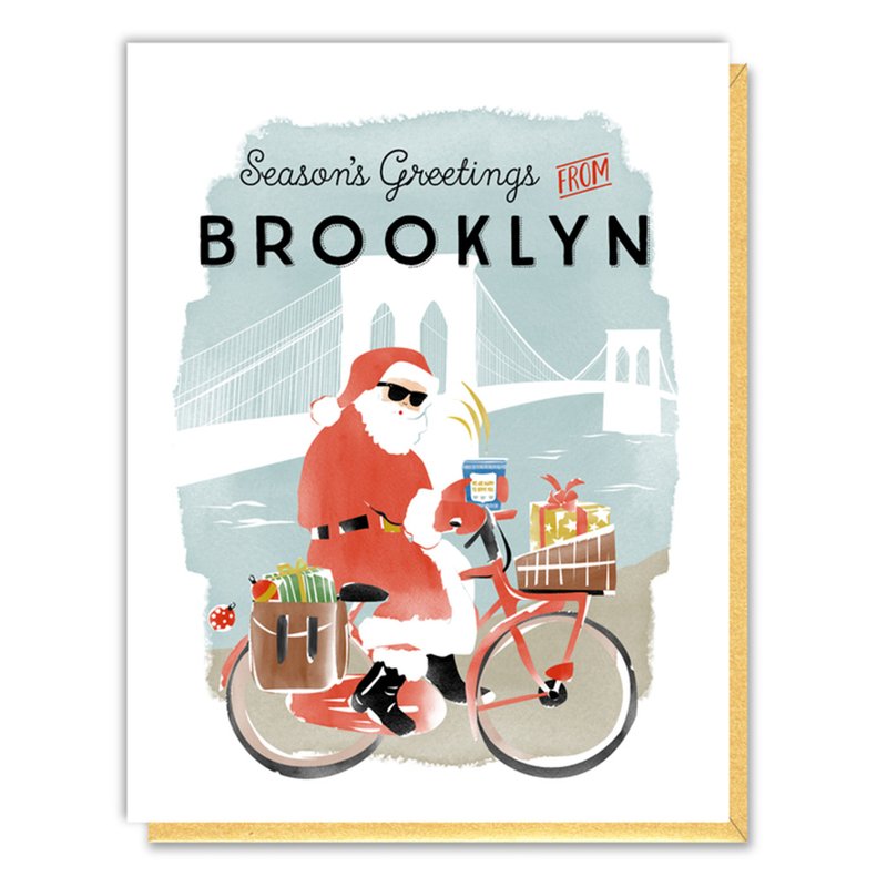 圣诞卡/耶诞卡Driscoll-布鲁克林的圣诞快递 - 卡片/明信片 - 纸 红色