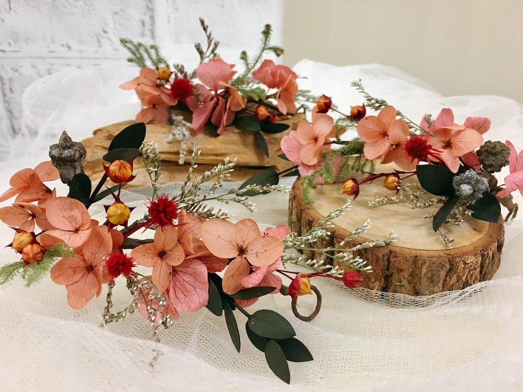 干燥花饰品【春禧囍】花饰 新秘饰品 干燥花发饰 新娘发饰 - 发饰 - 植物．花 