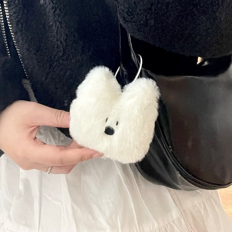 我是快乐狗狗脸钥匙圈 - 钥匙链/钥匙包 - 其他人造纤维 白色