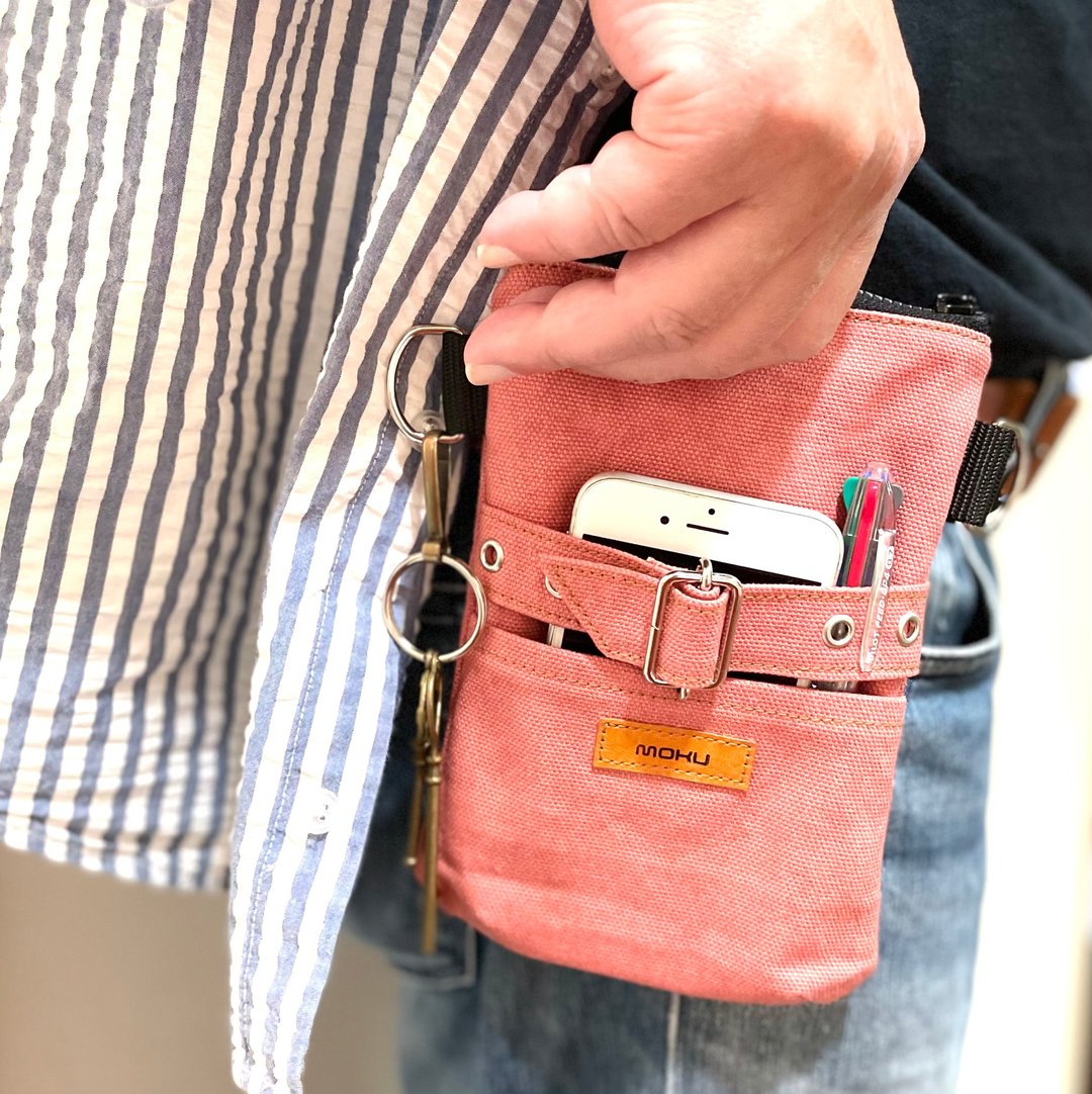 Smartphone belt pouch・peach - 化妆包/杂物包 - 棉 粉红色