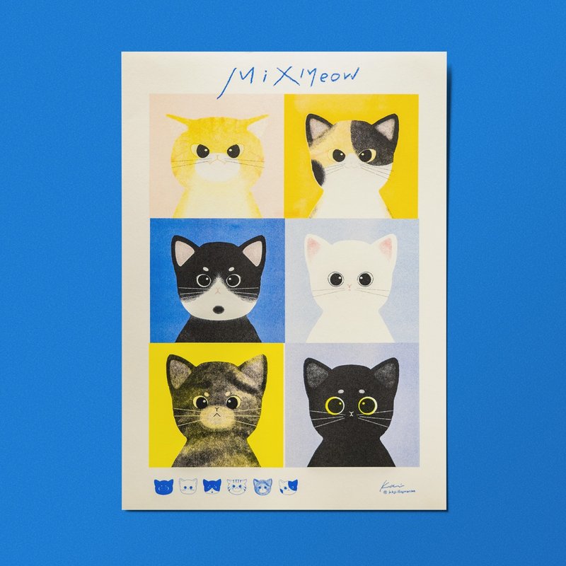 \ kk illustration x 有一点混-孔版印刷海报 / MixMeow - 海报/装饰画/版画 - 纸 