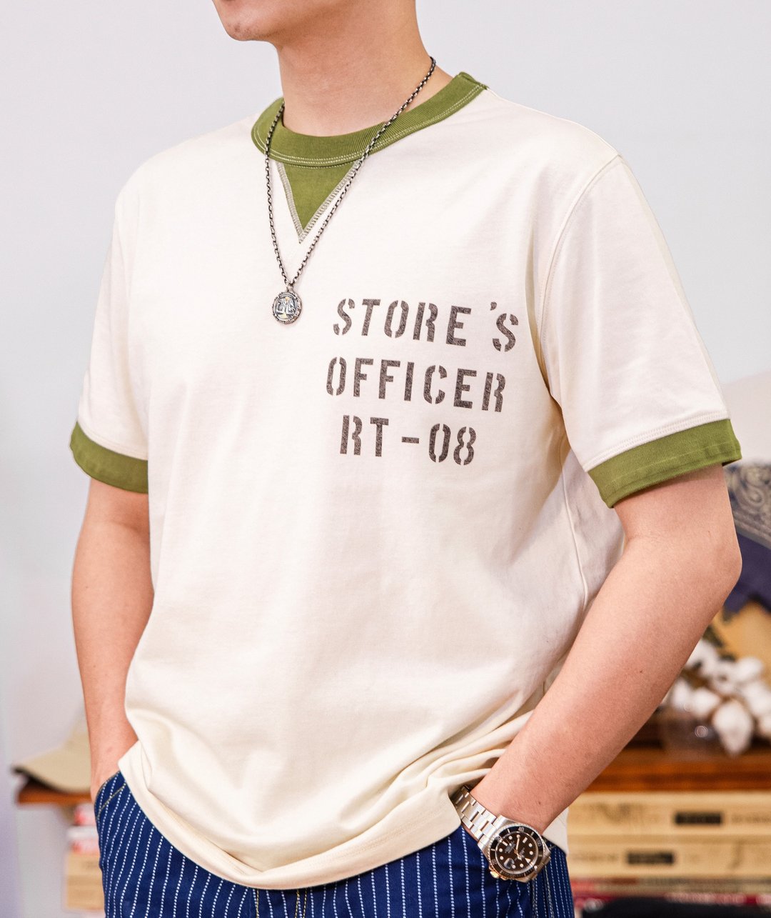 美式复古撞色短T 磅数270克 美式 复古 短袖 Vintage T-shirt - 男装上衣/T 恤 - 棉 多色