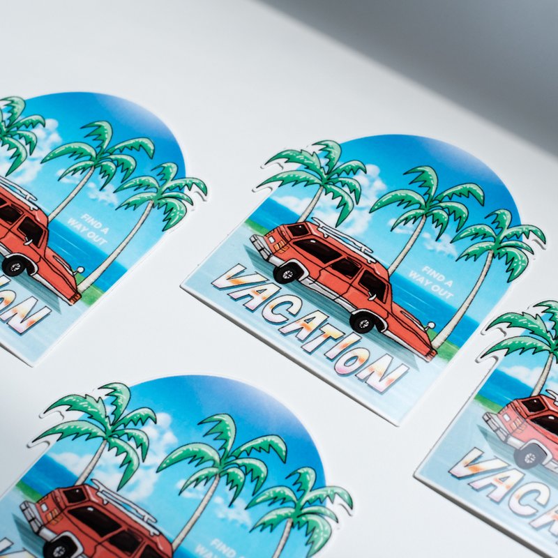防水贴纸- VACATIONS (复古版本) - 贴纸 - 纸 蓝色