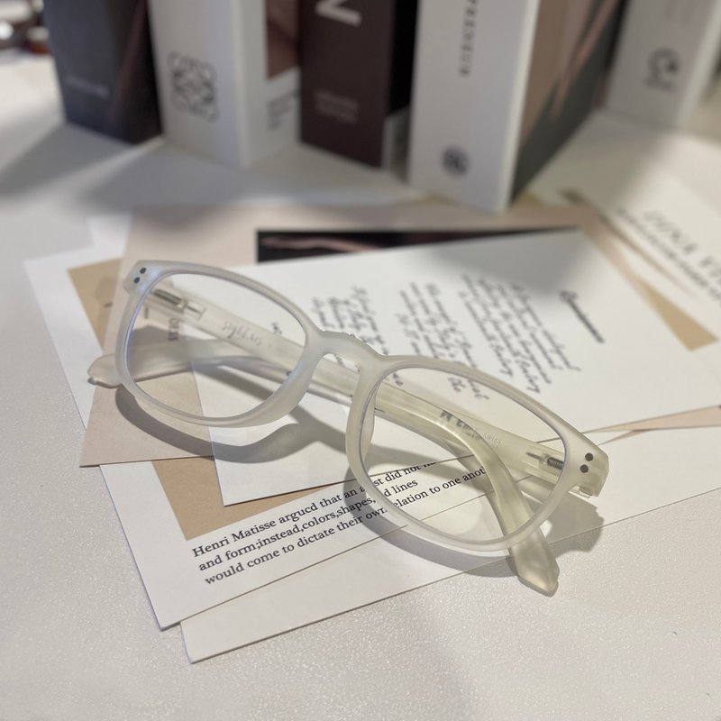 Sightus 抗蓝光老花眼镜/ 亚洲版型经典/ 威灵顿框/ 雾透 - 眼镜/眼镜框 - 塑料 透明
