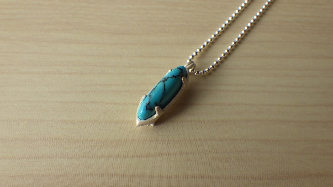 Ermine Pendant - 项链 - 半宝石 蓝色