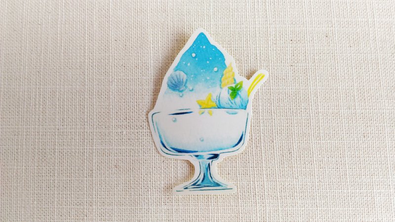 蓝色夏威夷刨冰贴纸 - 贴纸 - 纸 蓝色