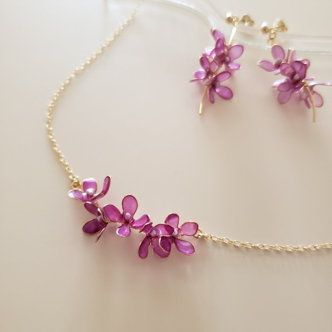 lilac necklace - 项链 - 树脂 紫色