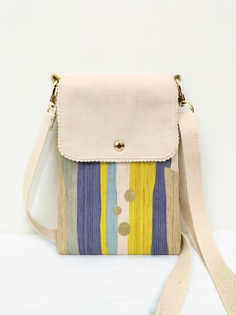 烫金线条/手机袋/随身包/侧背包 - 侧背包/斜挎包 - 棉．麻 