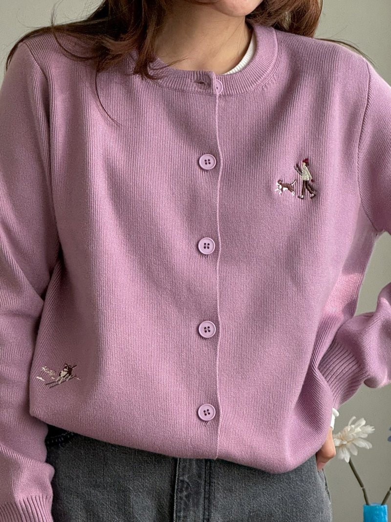 开衫    滑雪伙伴 - 女装针织衫/毛衣 - 棉．麻 灰色