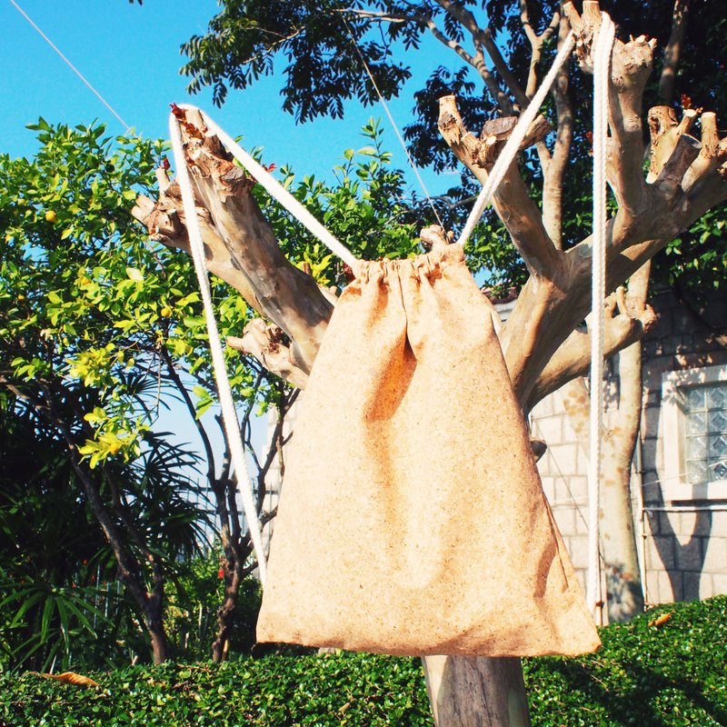 软木/水松布 束口背包/ 束口袋/束口包/索袋背包 - 束口袋双肩包 - 其他材质 金色