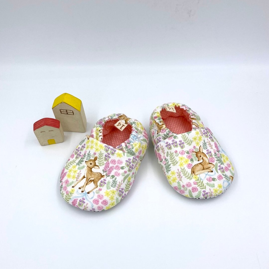 花儿小鹿-初步鞋/成长鞋/漫步鞋 - 婴儿鞋 - 棉．麻 粉红色