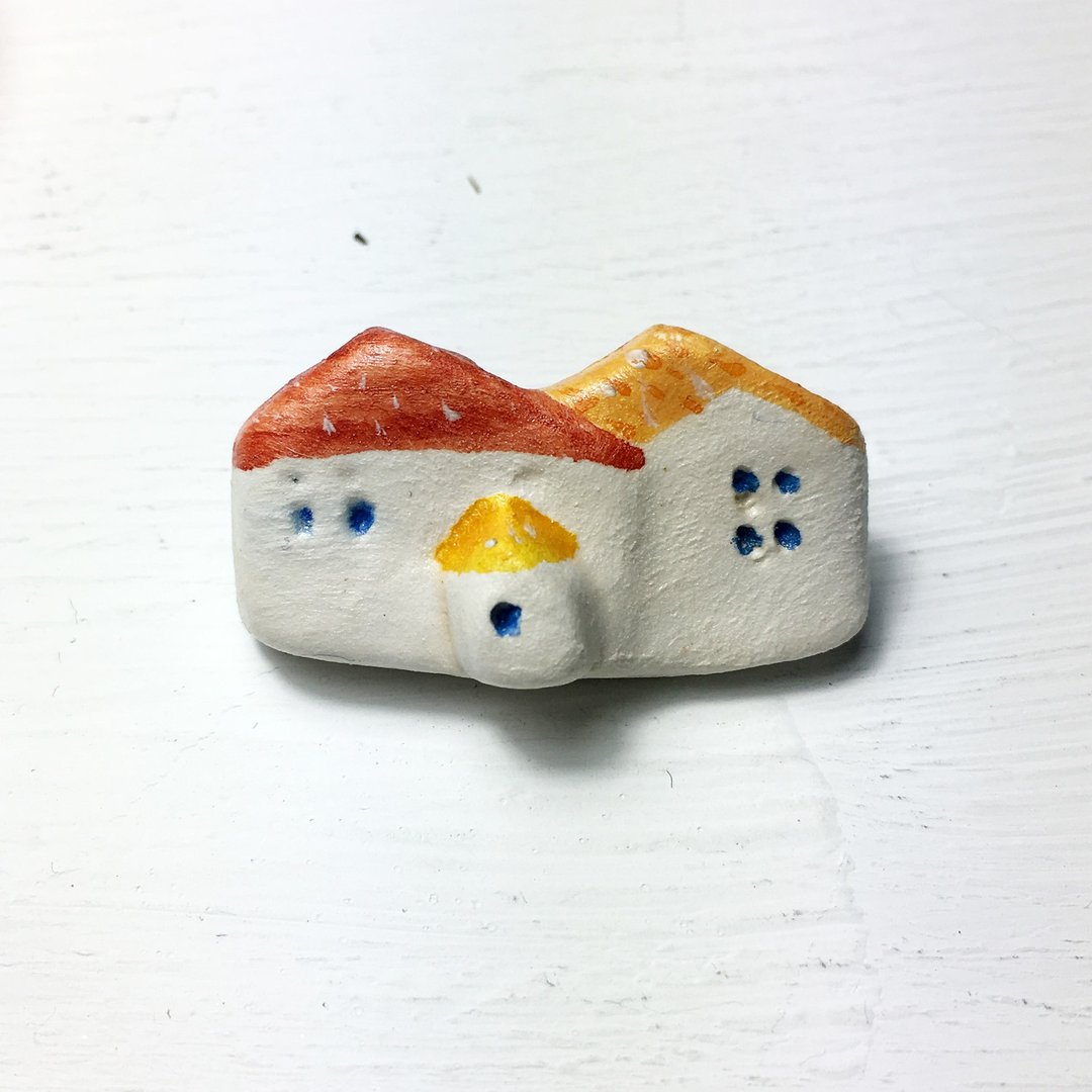 土制别针/胸章/徽章/ NO.50 - 徽章/别针 - 粘土 橘色