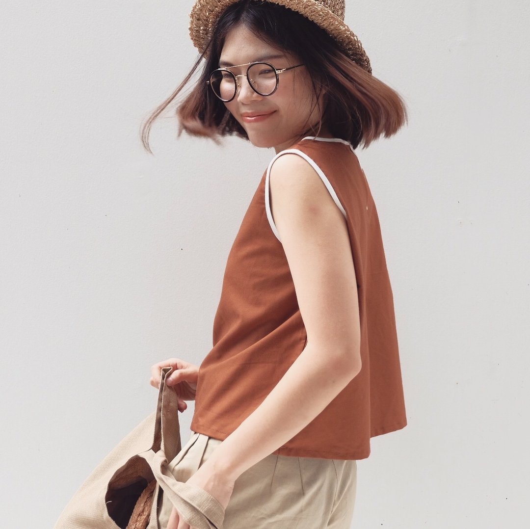 Summer Top - ThaiTea Color (CHA-YEN) - 女装上衣 - 棉 橘色