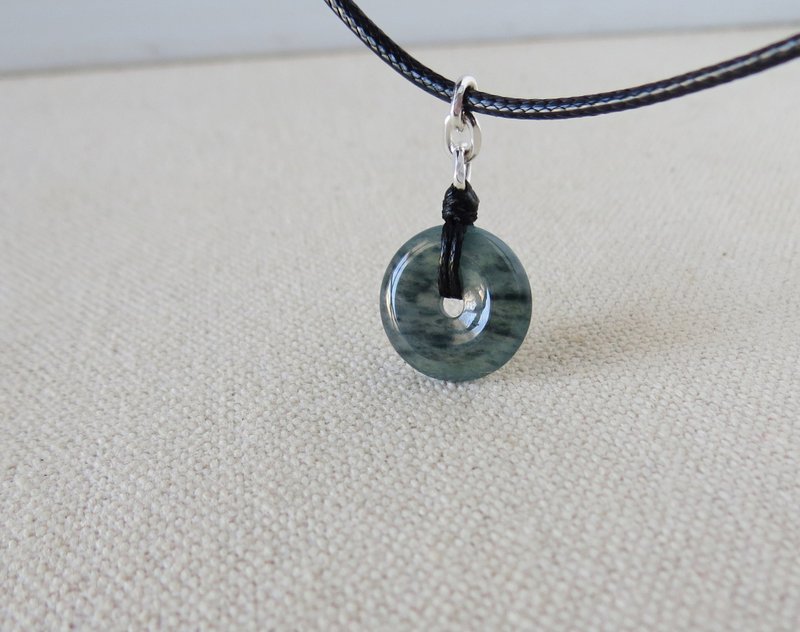 【金刚结】本命年【平安如意】冰蓝飘乌鸡翡翠韩国蜡线项链*Hev11 - 锁骨链 - 宝石 多色