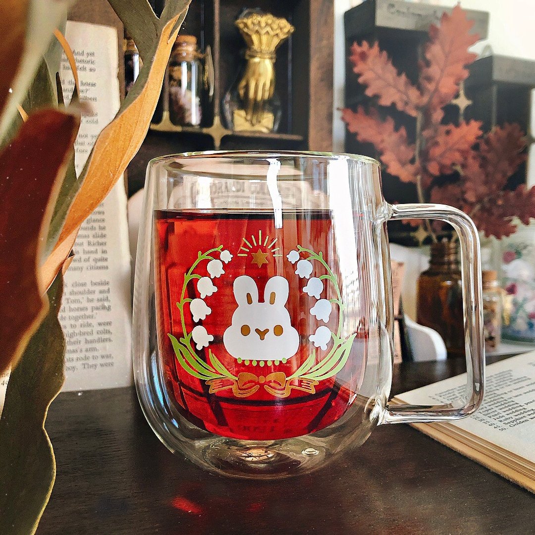 小兔铃兰－双层玻璃杯 - 咖啡杯/马克杯 - 玻璃 透明