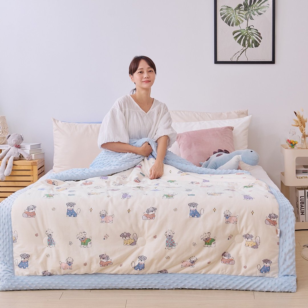 Heat Fi 纯棉豆豆绒大豆抗菌冬被 / 150x200cm / 趣味宾狗 - 被子/毛毯 - 其他材质 多色