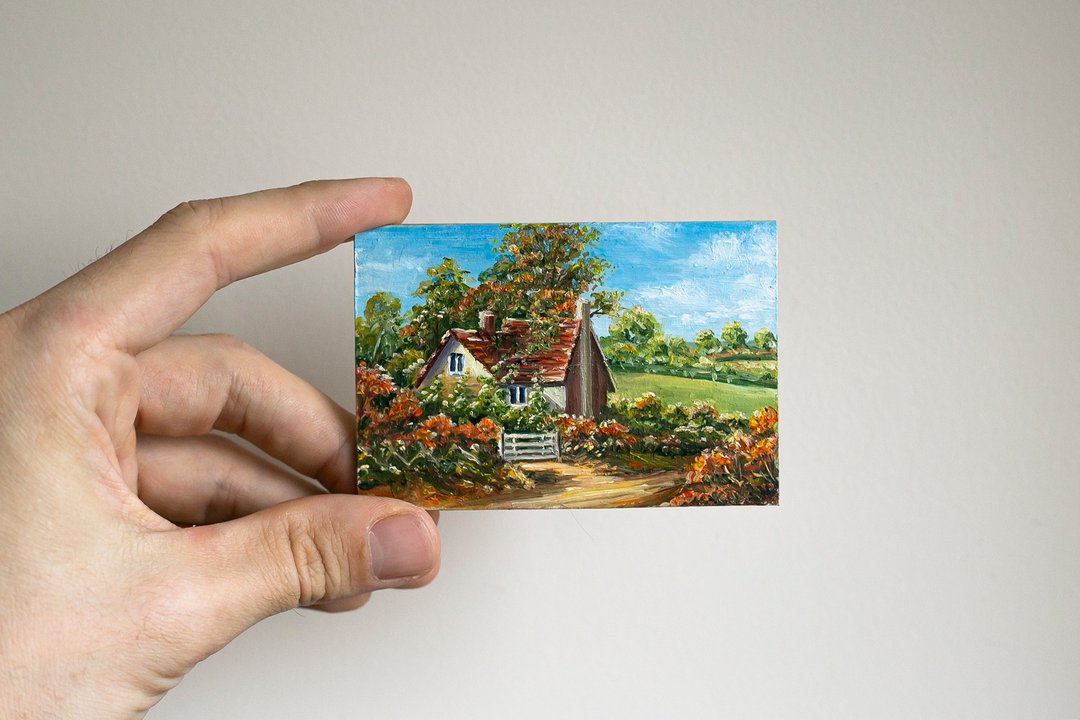 风景迷你画 | 油画小画 | 缩影景观艺术 | 微型艺术 - 墙贴/壁贴 - 其他材质 