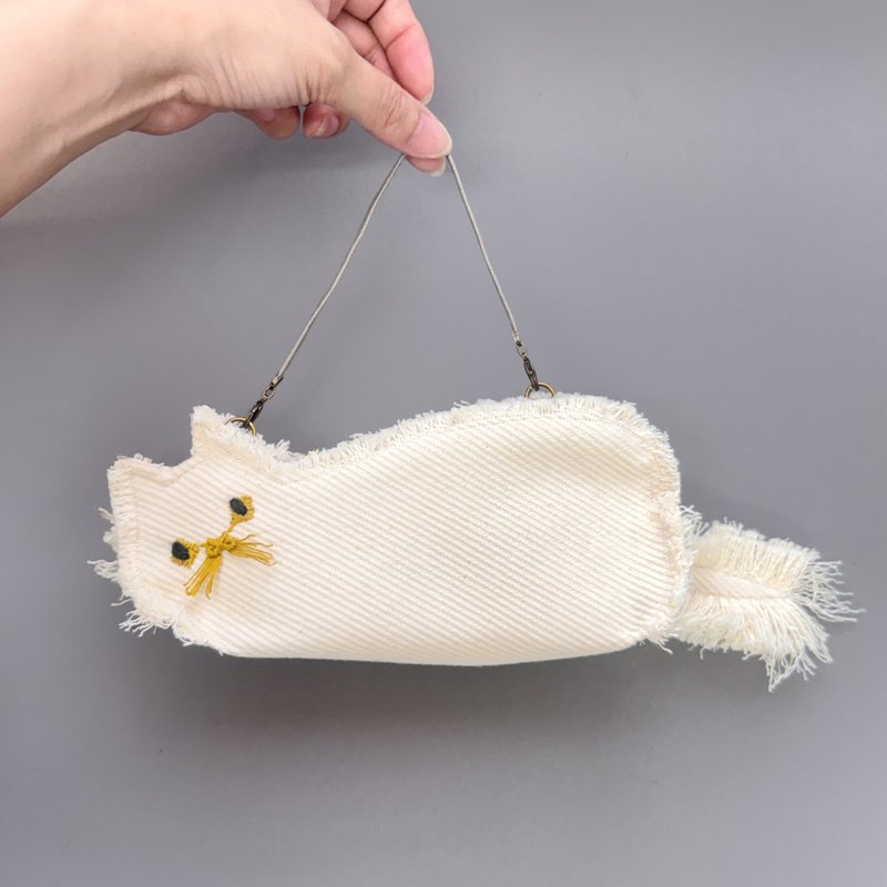 【 猫咪造型零钱包 】 眼镜&笔袋 约30天内出货 - 化妆包/杂物包 - 棉．麻 灰色