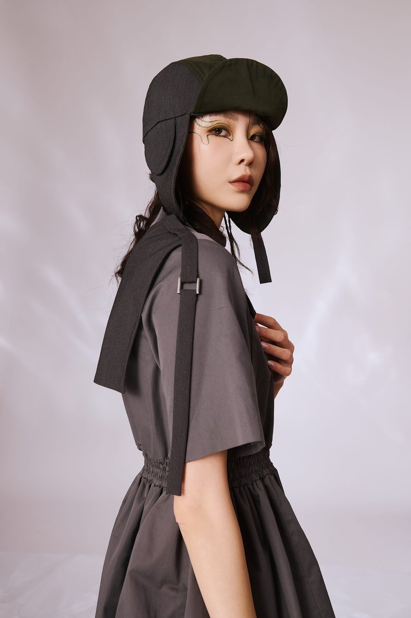 飞行帽 - 灰 - 帽子 - 棉．麻 灰色