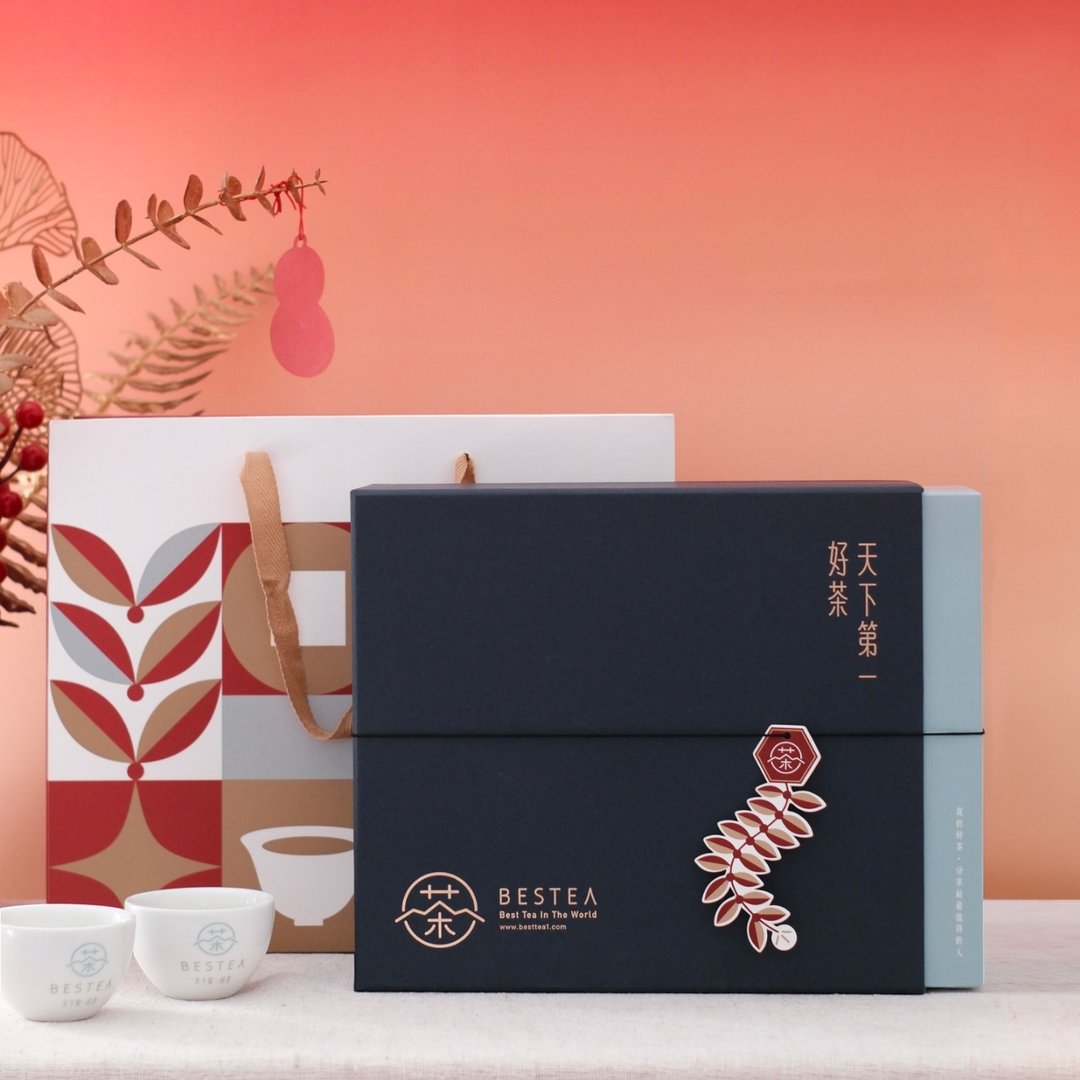 【天下第一好茶】福悠然茶叶礼盒 - 典雅深蓝 / 镀金细节 - 茶 - 纸 
