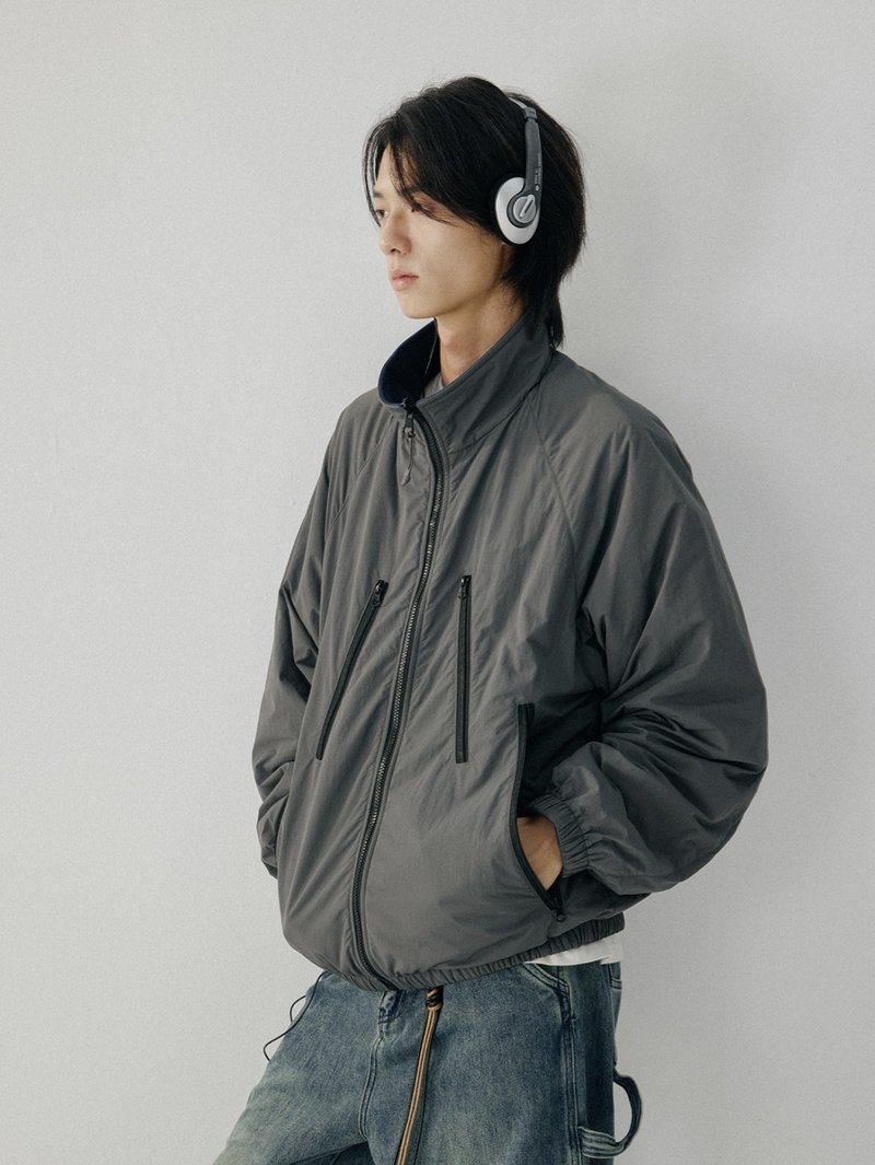日系复古 / 多口袋夹克外套 / 两面穿 - 男装外套 - 其他材质 灰色
