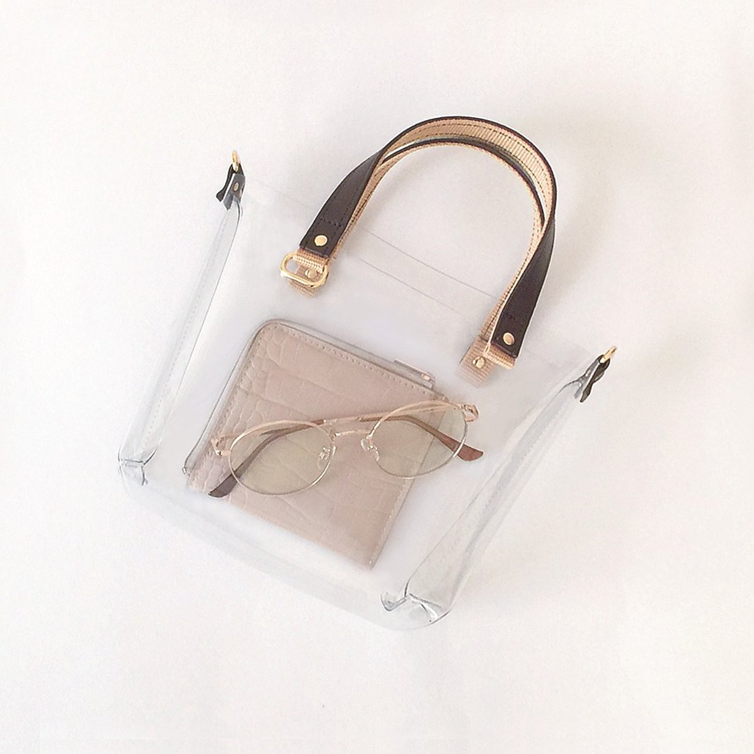 Clear Tote Bag (Small) - Beige - 手提包/手提袋 - 防水材质 透明