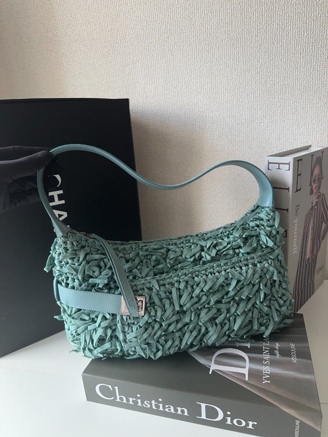 中古包 Ferragamo 菲拉格慕 天蓝色丝带编织Hobo - 手提包/手提袋 - 其他材质 蓝色
