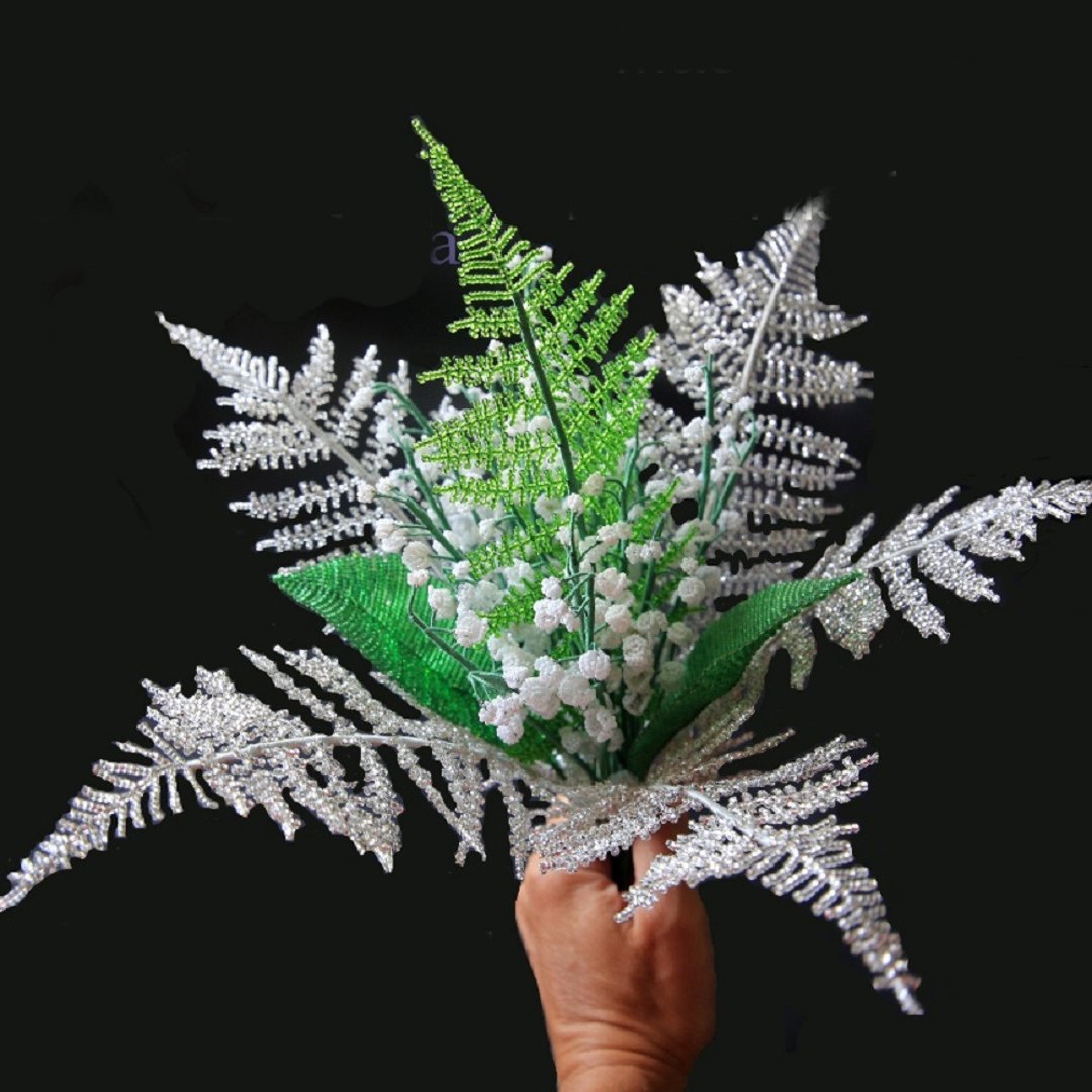 Digital Download - PDF | Beaded Flowers pattern | fern, lilies of the valley - 手工艺教程/工具书 - 其他材质 