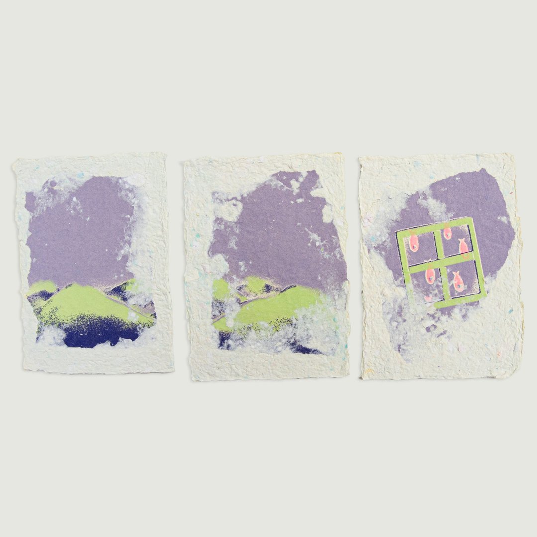 【手工画/卡片组】平衡 (1组3张) - 卡片/明信片 - 纸 紫色