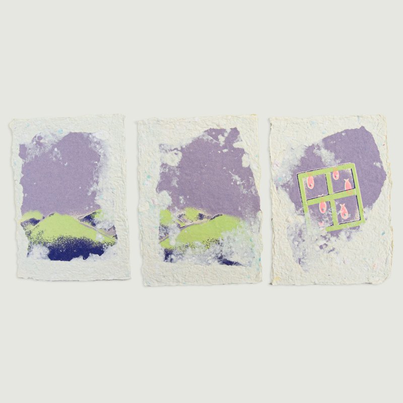 【手工画/卡片组】平衡 (1组3张) - 卡片/明信片 - 纸 紫色