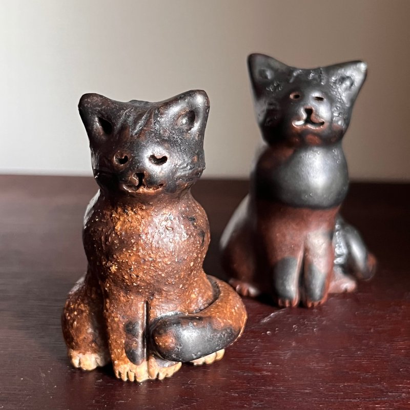 享受片刻宁静 / 黑猫 / 陶偶 - 摆饰 - 陶 咖啡色