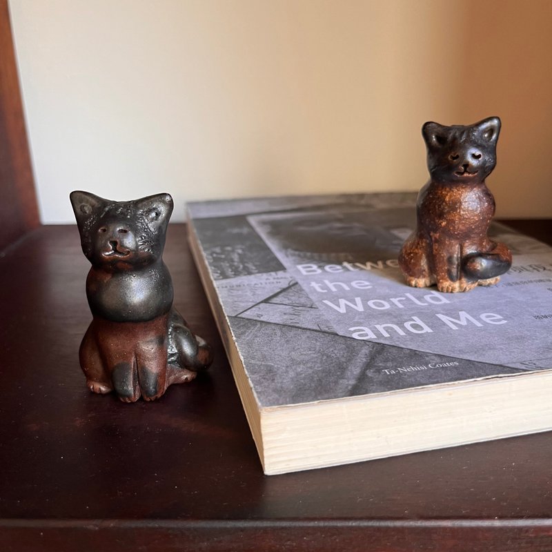 享受片刻宁静 / 黑猫 / 玳瑁猫 / 陶偶 - 摆饰 - 陶 咖啡色