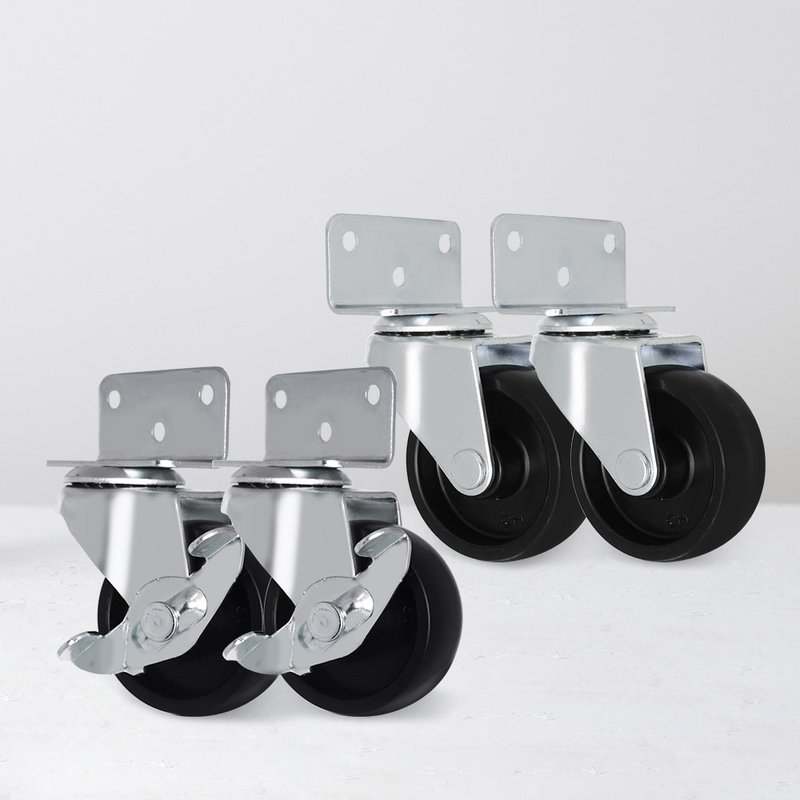 AXL 2英寸L型四角板PP轮 任何90度角木头家具都可以装(2活动2煞车 - 零件/散装材料/工具 - 其他金属 