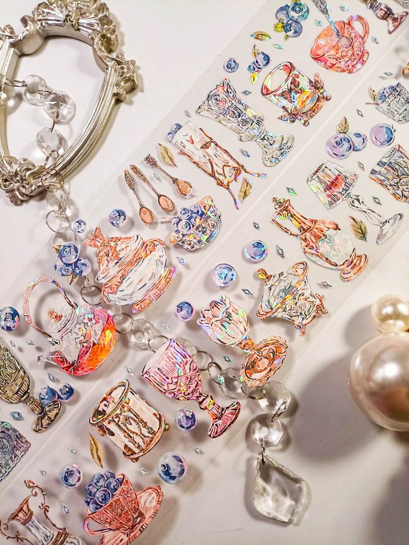 GT004_加雞腿商號_光透水晶 / 裝飾膠帶 - 纸胶带 - 塑料 多色