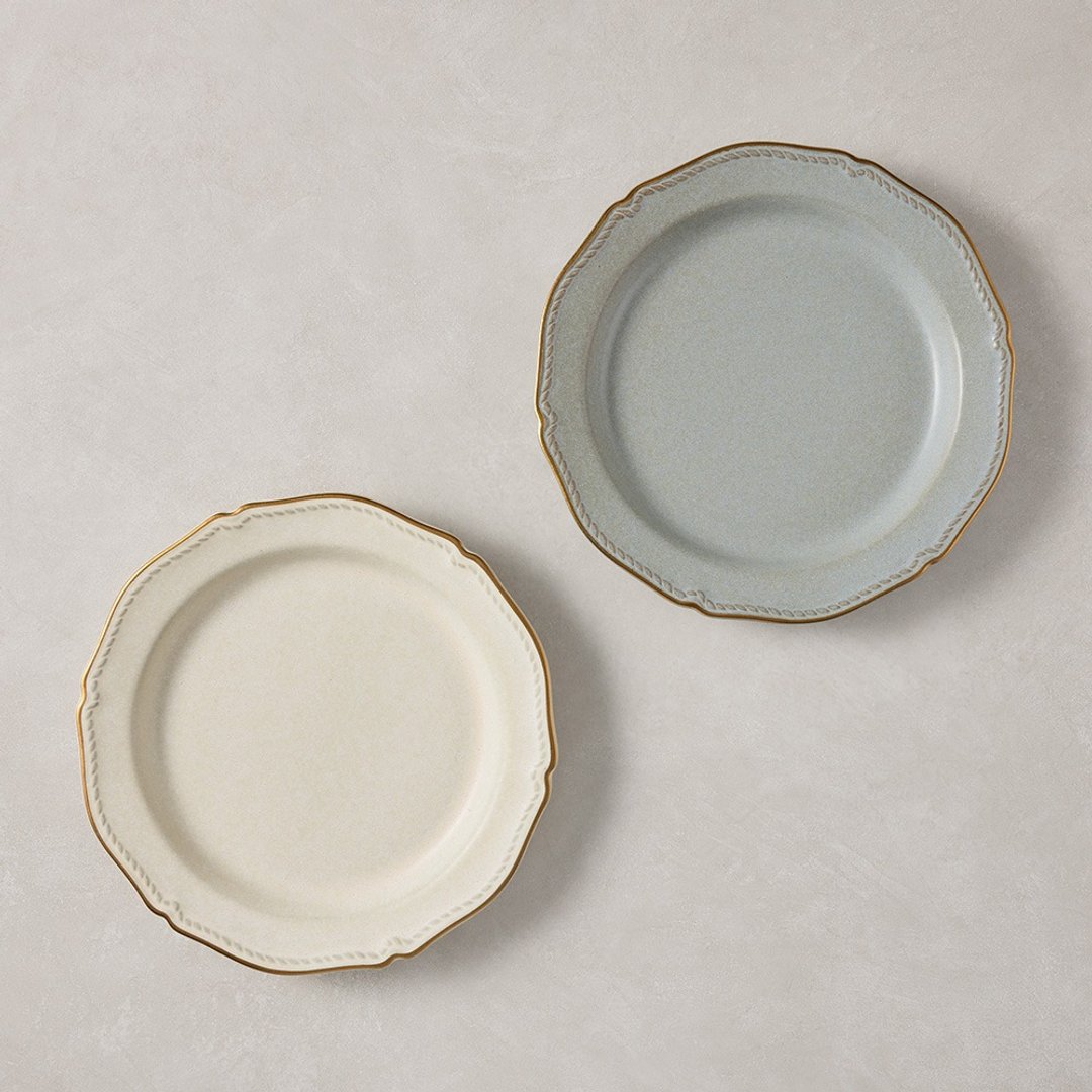 日本美浓烧 - 金边古典午茶组 - 任选 2 件组 (19.8cm) - 盘子/餐盘/盘架 - 陶 多色