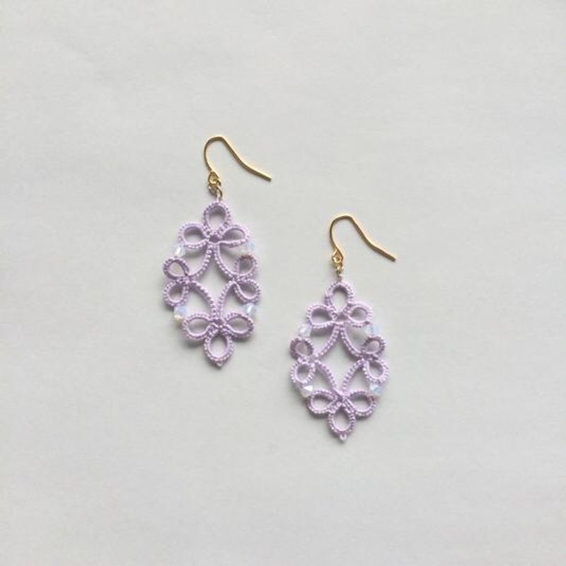Leaf / Lavender garden - 耳环/耳夹 - 其他金属 